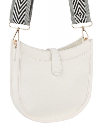 Fashion Faux Guitar Strap Crossbody Bag JY-0434-M WHITE